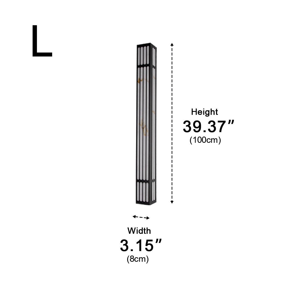 Marble Look Slatted Column Wall Light, Stainless Steel Sconce 12