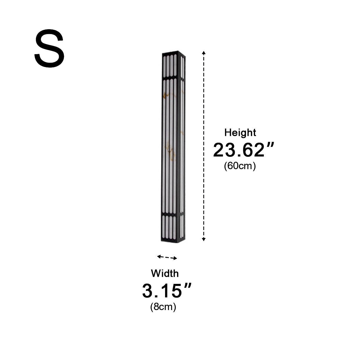 Marble Look Slatted Column Wall Light, Stainless Steel Sconce 9