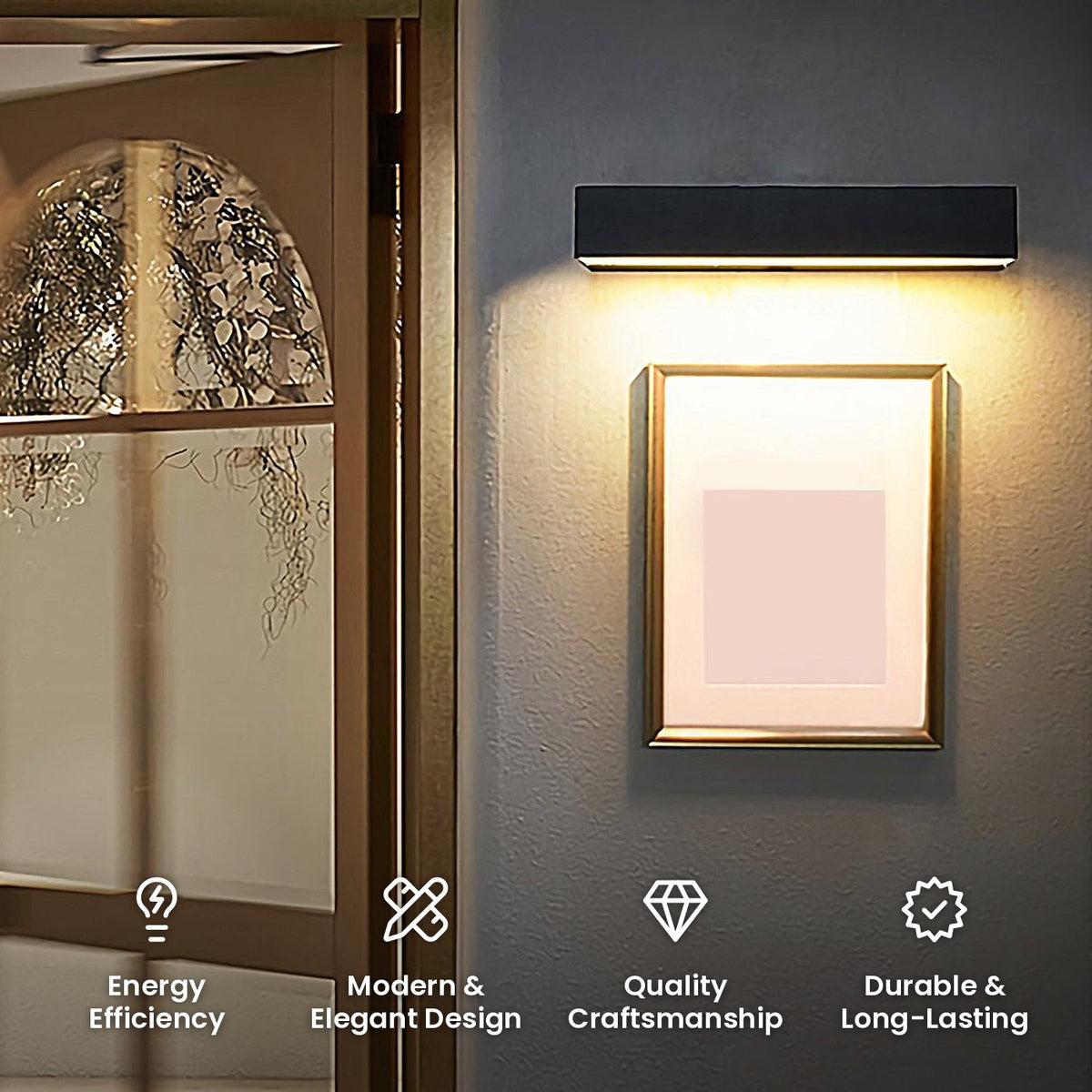 Matte Black Porch Light: energy efficiency, modern and elegant design, quality craftsmanship, durable and long-lasting