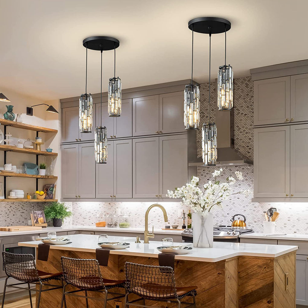 Mini Crystal Pendant Light, Creative Art Island Fixture, view 10