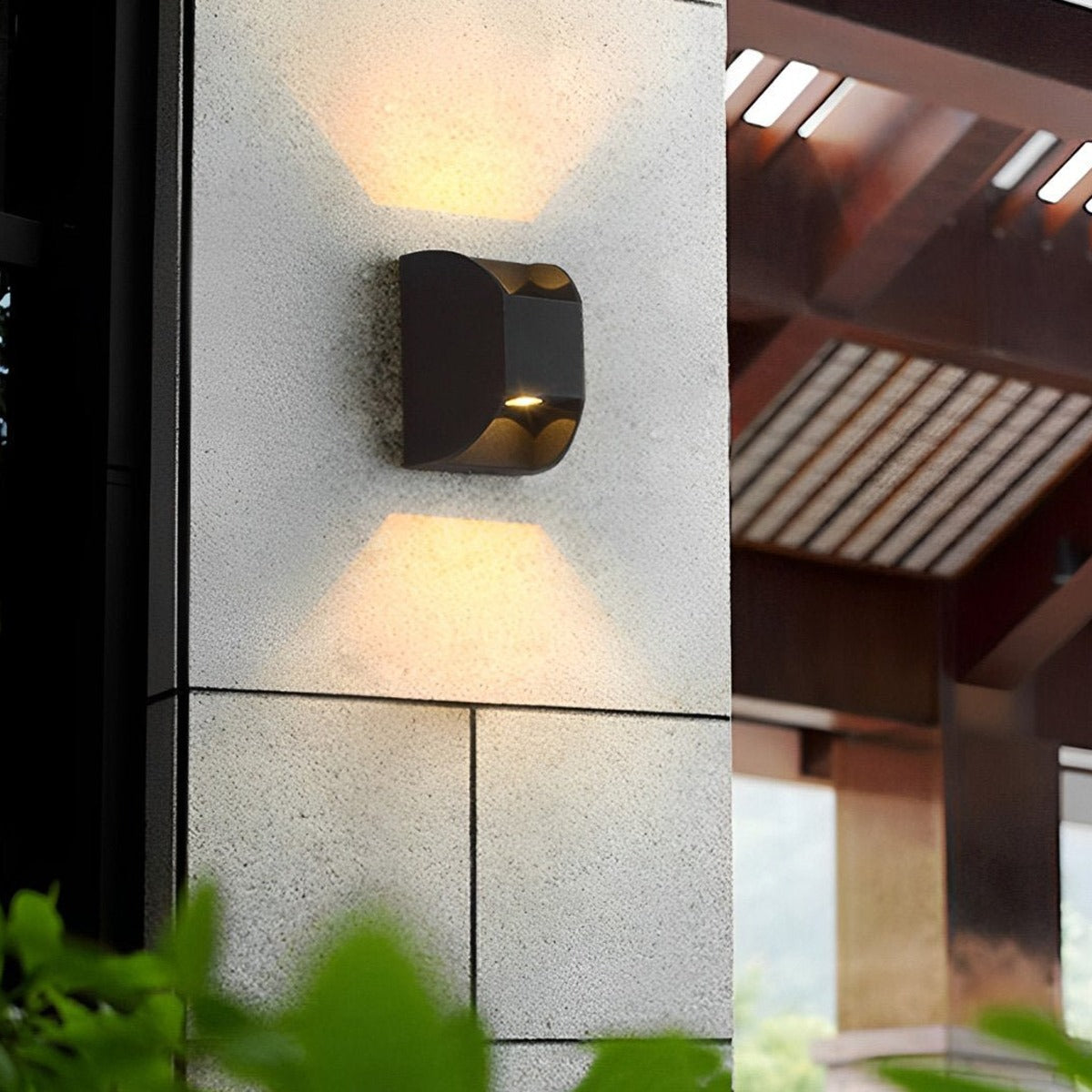 Mini Cube Wall Washer Light, Black Aluminum Outdoor Sconce 2