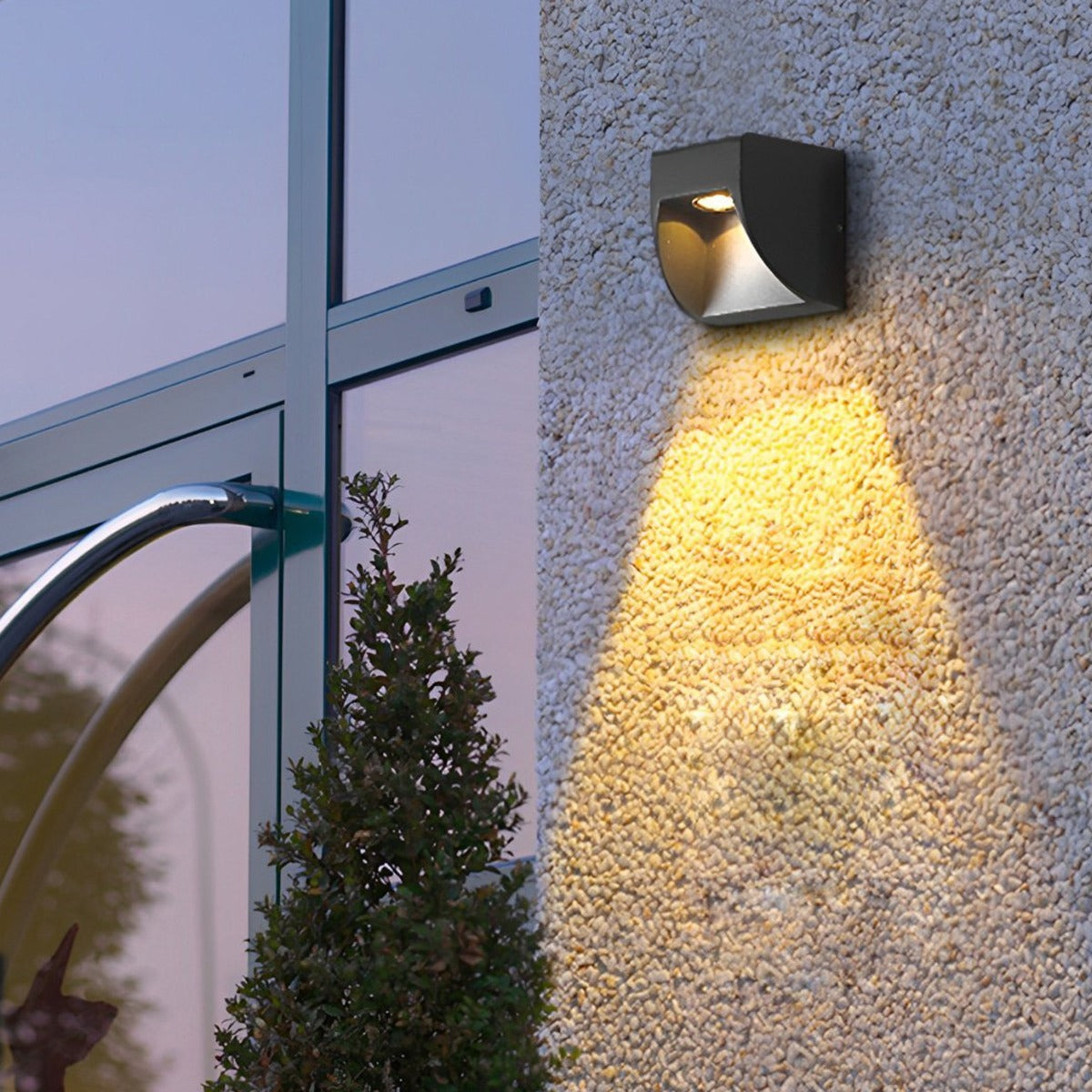 Mini Cube Wall Washer Light, Black Aluminum Outdoor Sconce 4