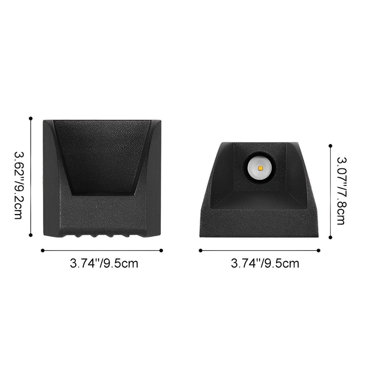 Mini Cube Wall Washer Light, Black Aluminum Outdoor Sconce 8