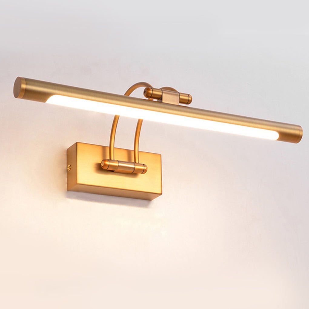 Pivot Head Vanity Light, Brushed Metal Bathroom Bar Light