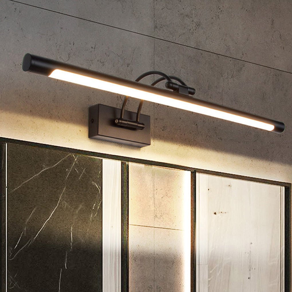 Pivot Head Vanity Light, Brushed Metal Bathroom Bar Light