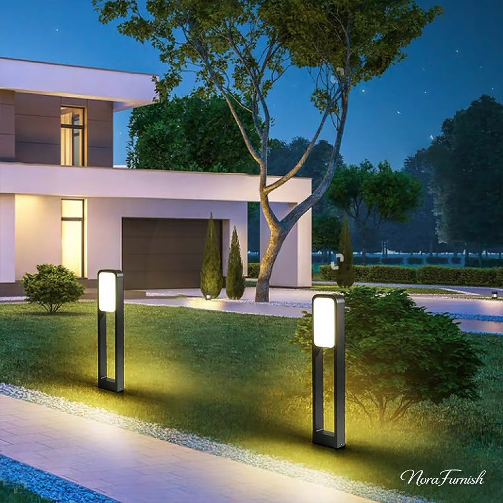 Flat Panel Path Light, Matte Black Double Sided Garden Light, view 3