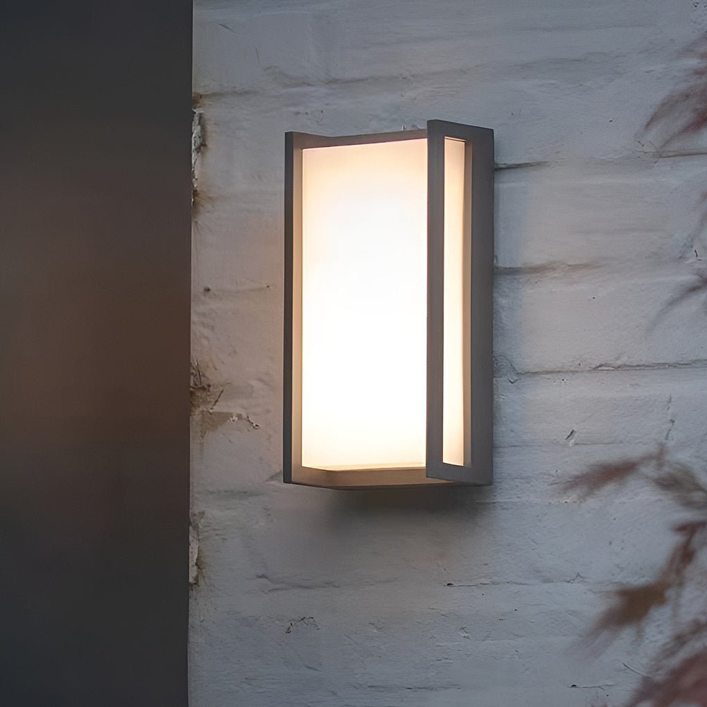 Geometric Minimalist Wall Light, Black Aluminum Outdoor Sconce, view 3
