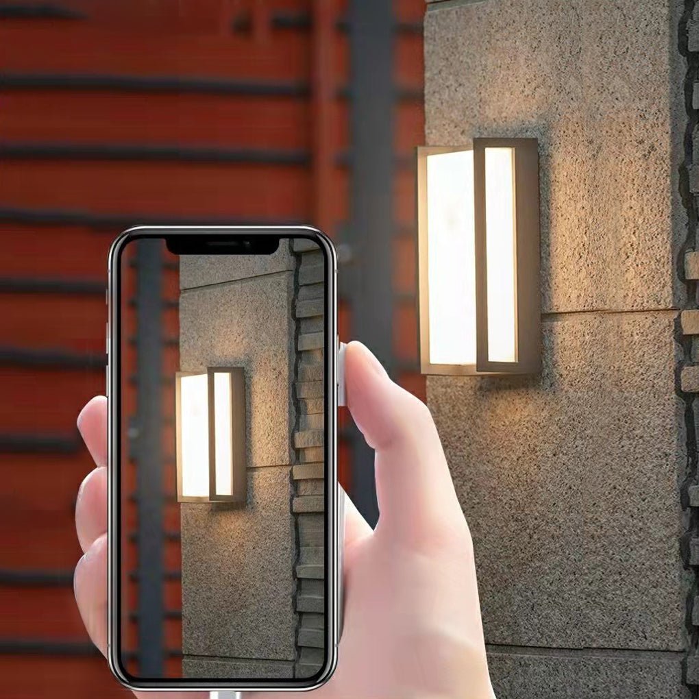Geometric Minimalist Wall Light, Black Aluminum Outdoor Sconce, view 5
