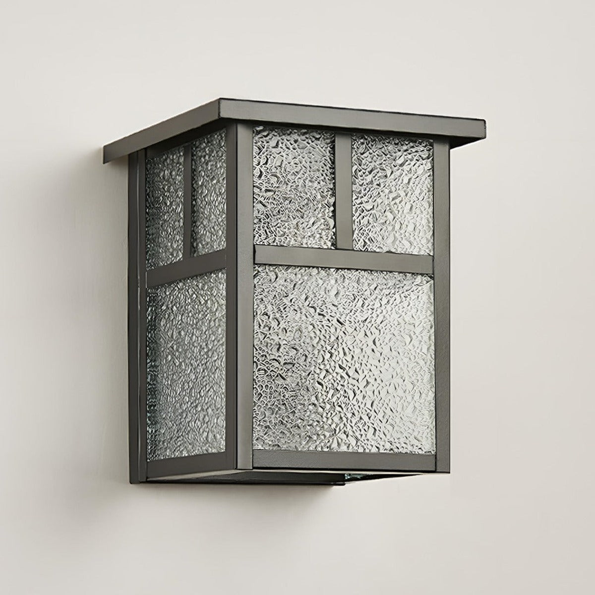Mission Pane Box Lantern, Stainless Steel and Glass Porch Light 10