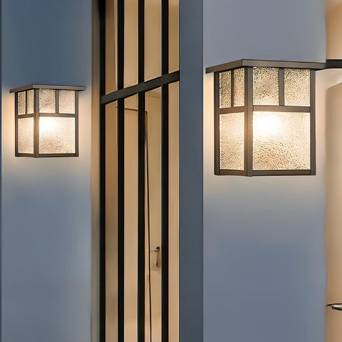 Mission Pane Box Lantern, Stainless Steel and Glass Porch Light 6