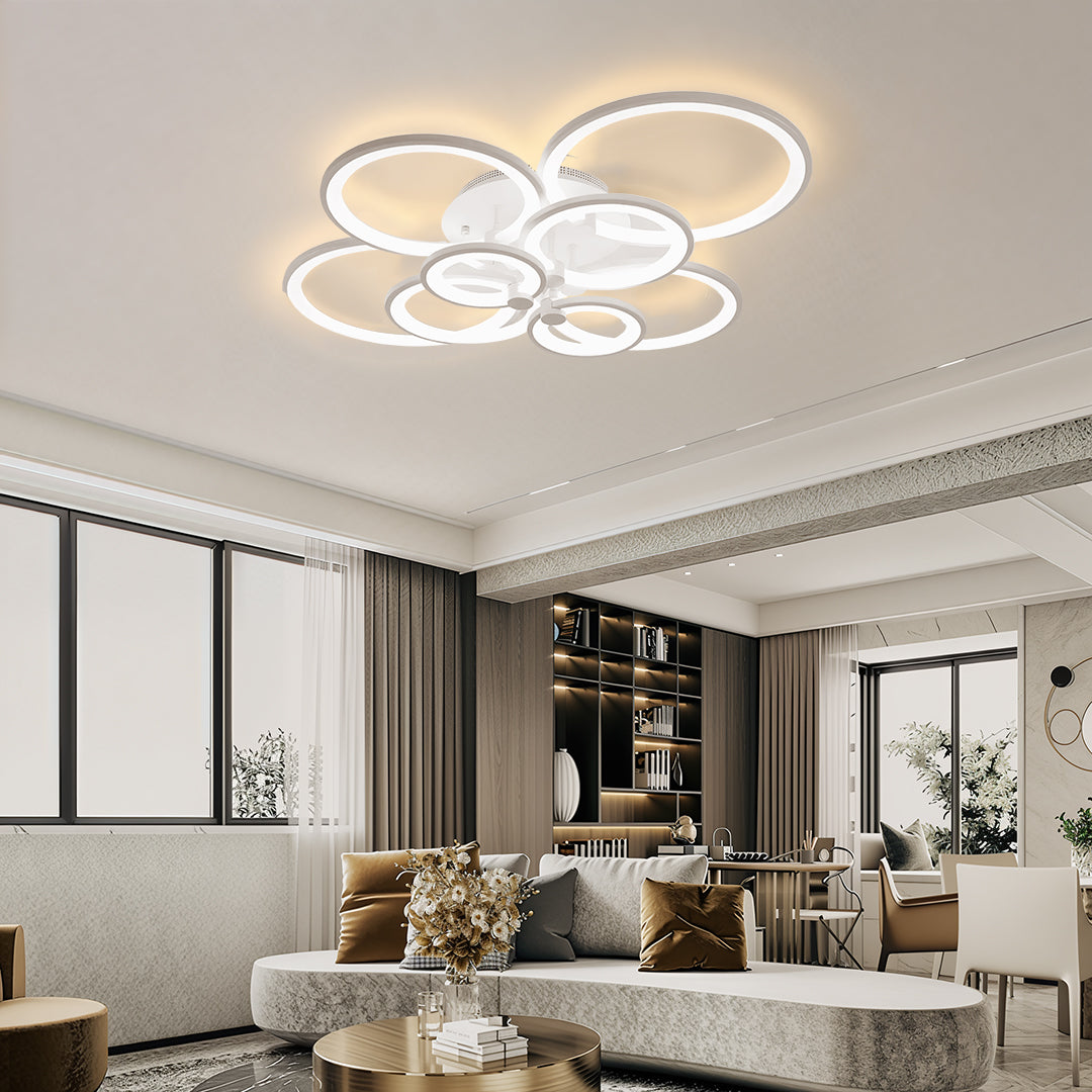Overlapping Rings LED Ceiling Light, Acrylic Semi Flush Mount 5