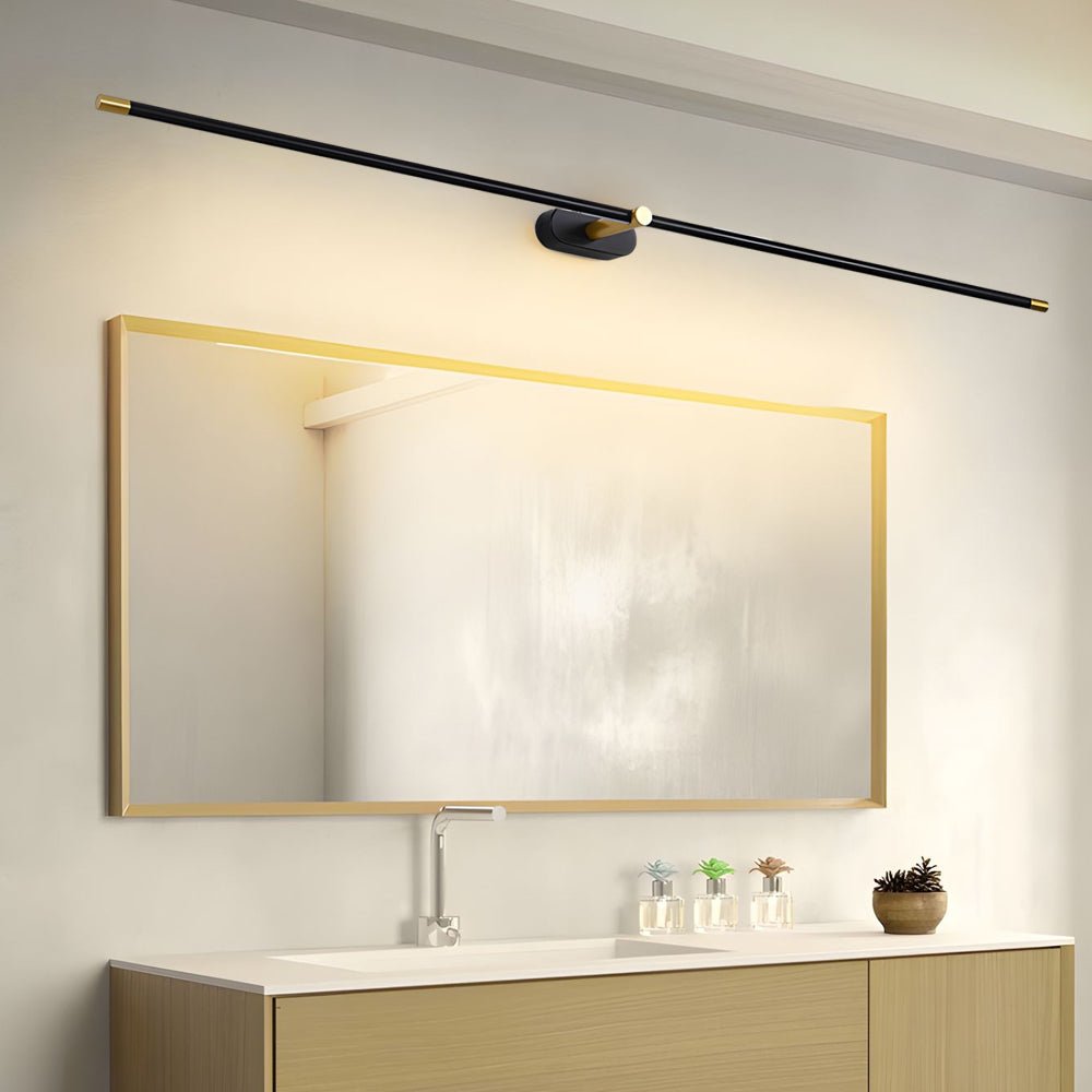 Slim Cylinder Vanity Light, Black or Copper LED Bath Bar