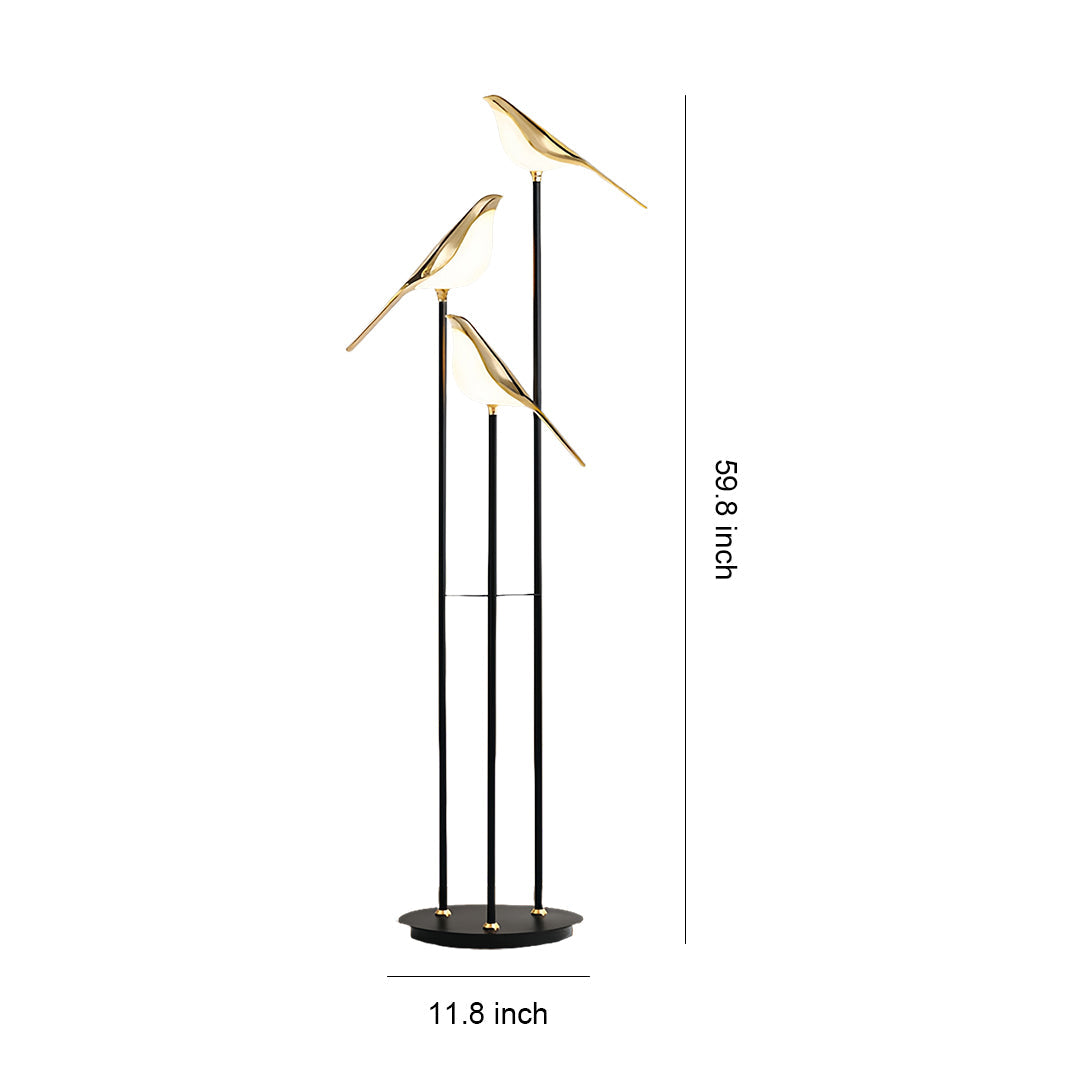 Bird Floor Lamp, Three Head Nordic Artistic Accent Light, view 10