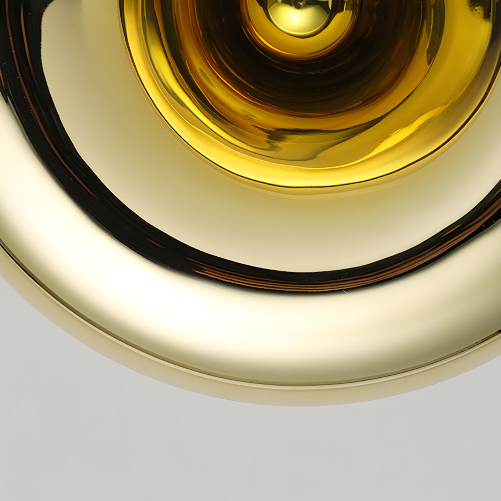 Lava Glass Disc Wall Sconce, Polished Metal Accent Light