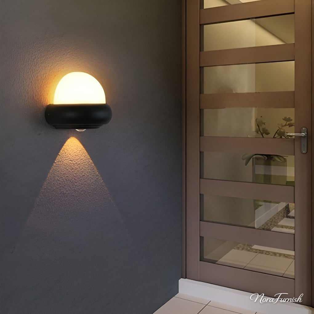 Globe Up and Down Wall Sconce, Black Cast Aluminum Outdoor Light, view 3