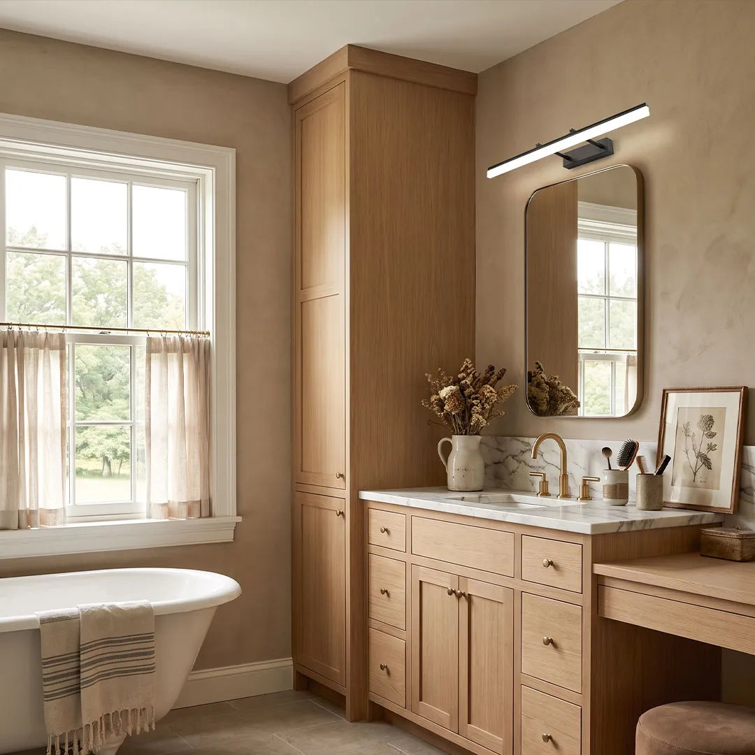 Telescoping Vanity Light, Stainless Steel Mirror Bar Light