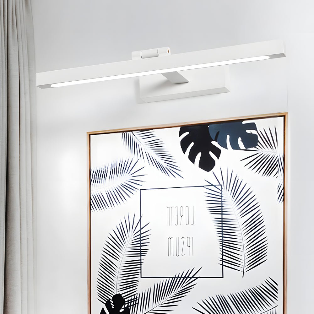Pivot Head Vanity Light Bar, White and Bronze Mirror Light