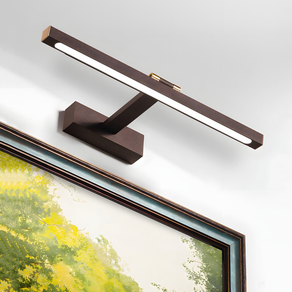 Pivot Head Vanity Light Bar, White and Bronze Mirror Light