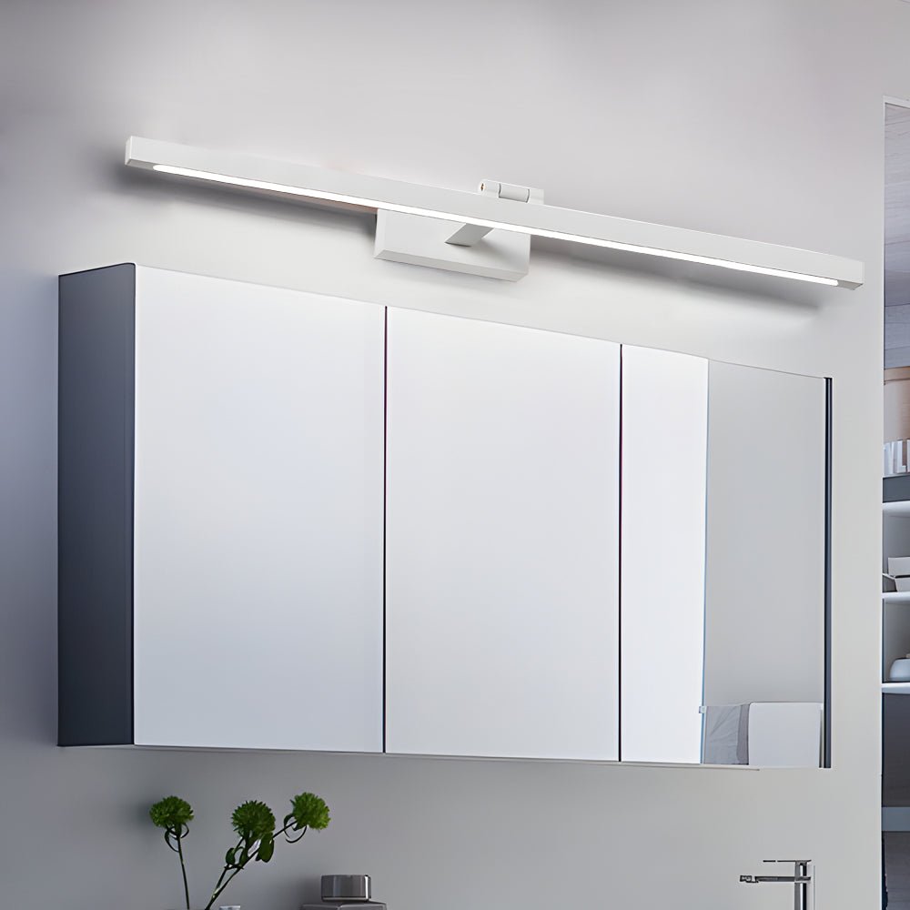 Pivot Head Vanity Light Bar, White and Bronze Mirror Light