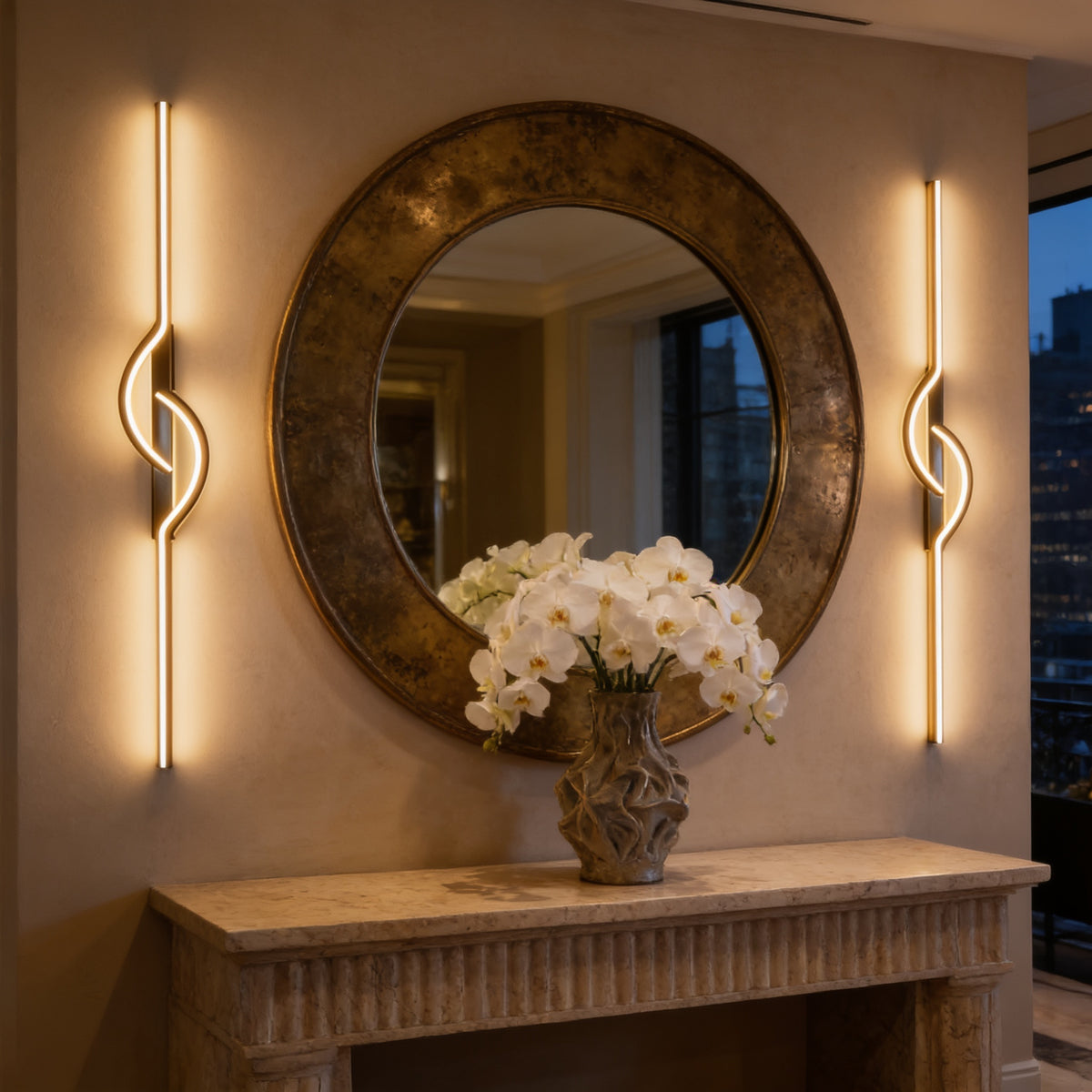Modern Linear Wall Sconce, 23.6 in x 3.1 in, 3 Step Dimming