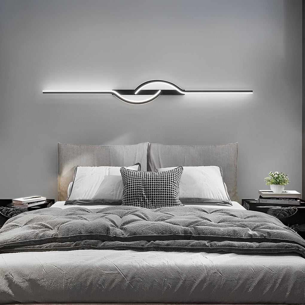 Modern Linear Wall Sconce, Creative Black Aluminum Strip, view 15