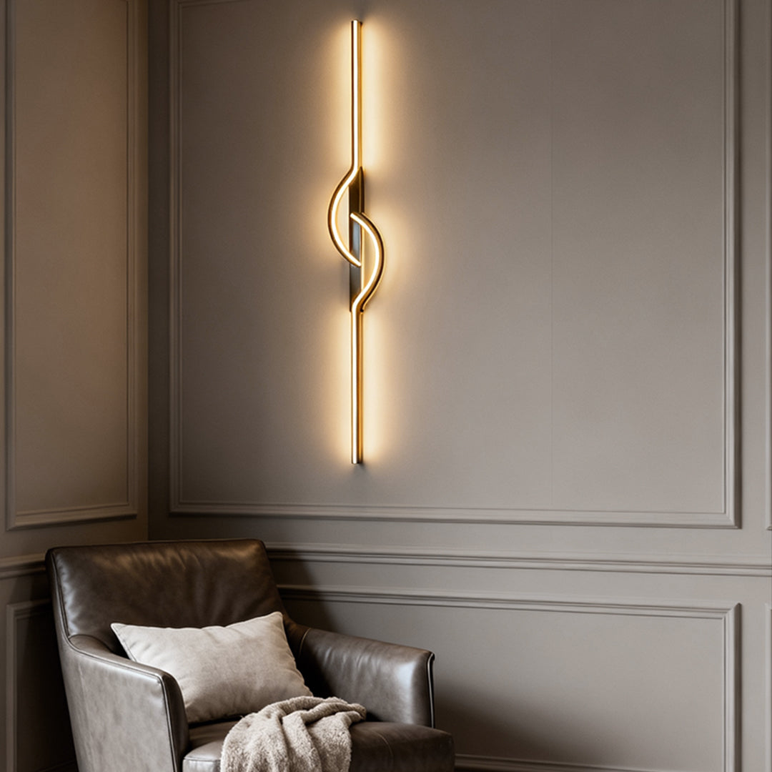 Modern Linear Wall Sconce, Creative Black Aluminum Strip, view 7