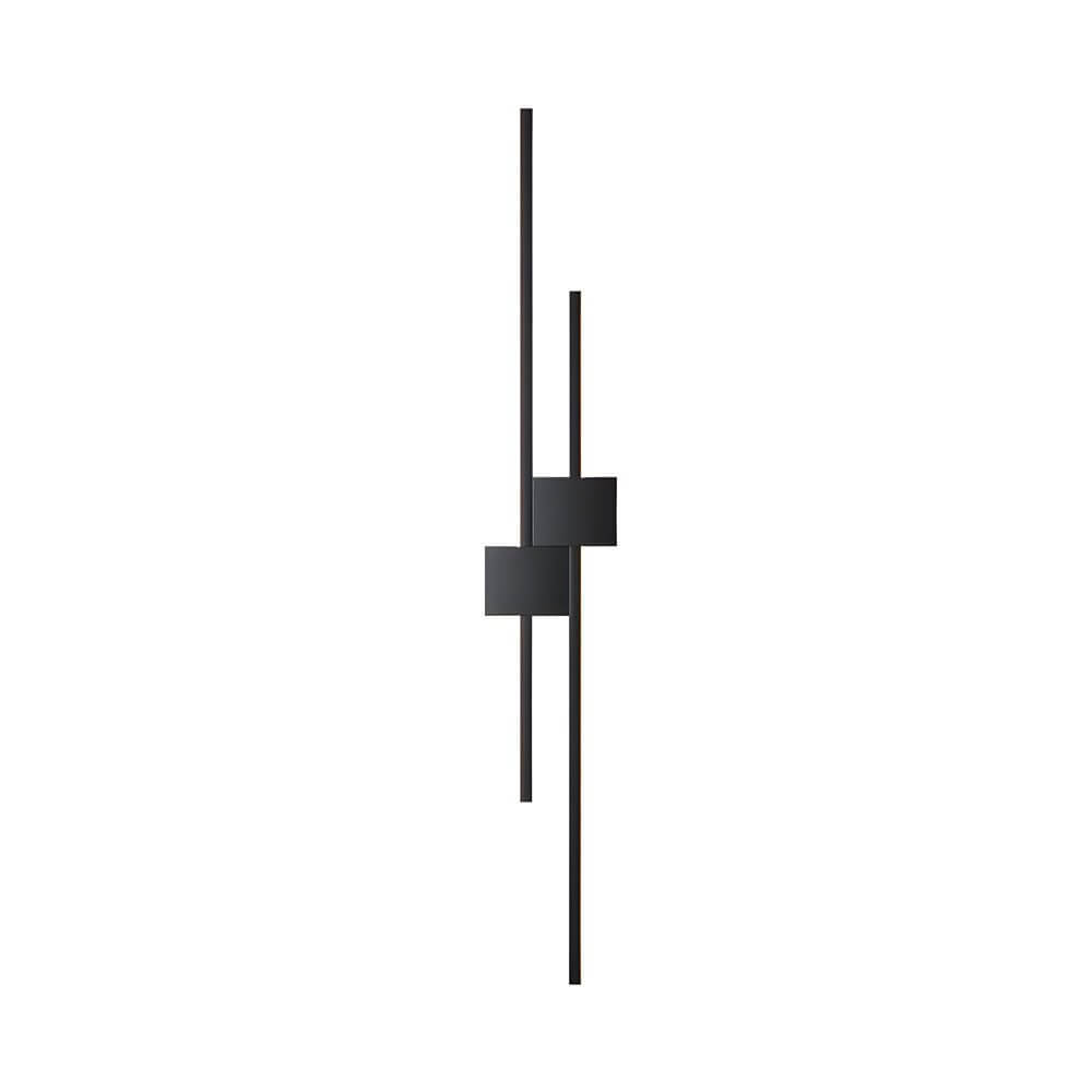 Double Strip Wall Light, Black Iron Linear LED Sconce