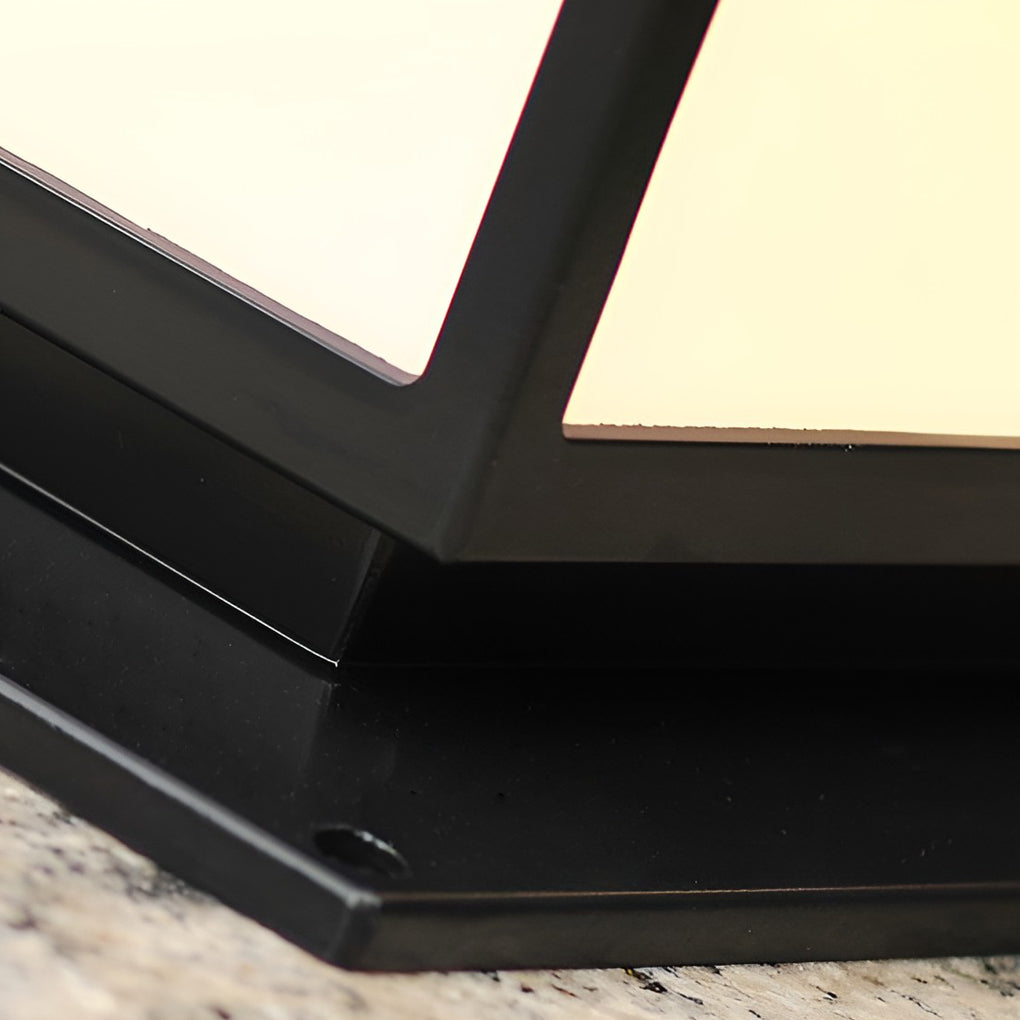 Square Lantern Pillar Light, Black Die Cast Aluminum Post Cap Light 12