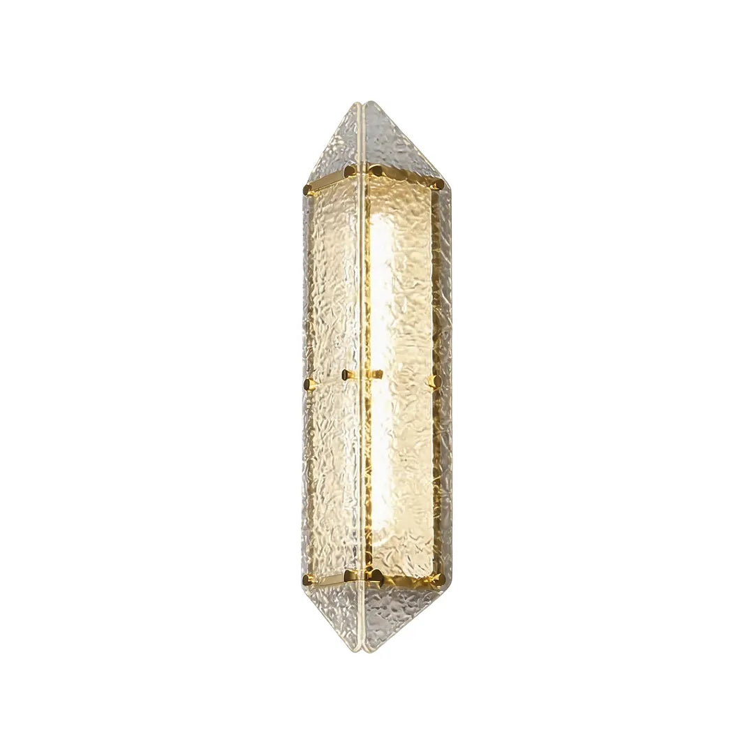 Gilded Facet Outdoor Sconce, Gold Steel Wall Lantern