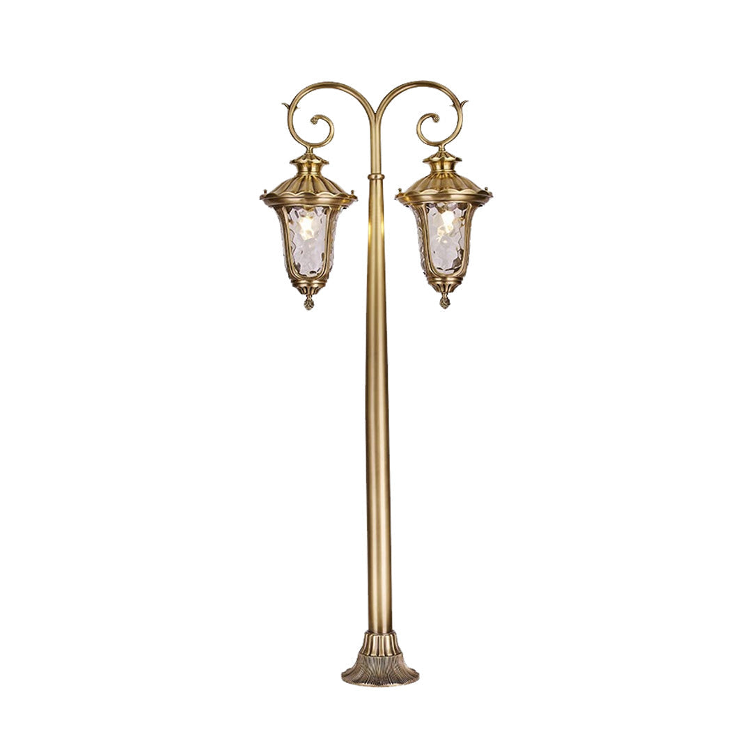 Shepherd Hook Lantern Path Light, Antique Copper Garden Post