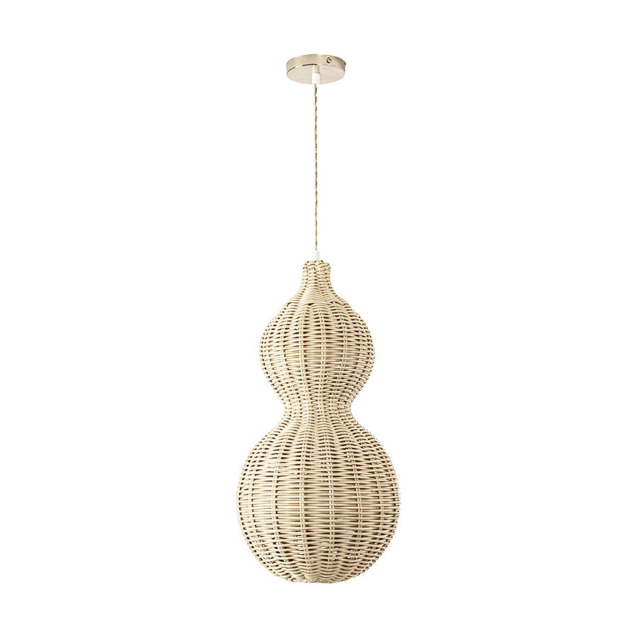 Woven Gourd Outdoor Pendant, Natural Rattan Hanging Light 14