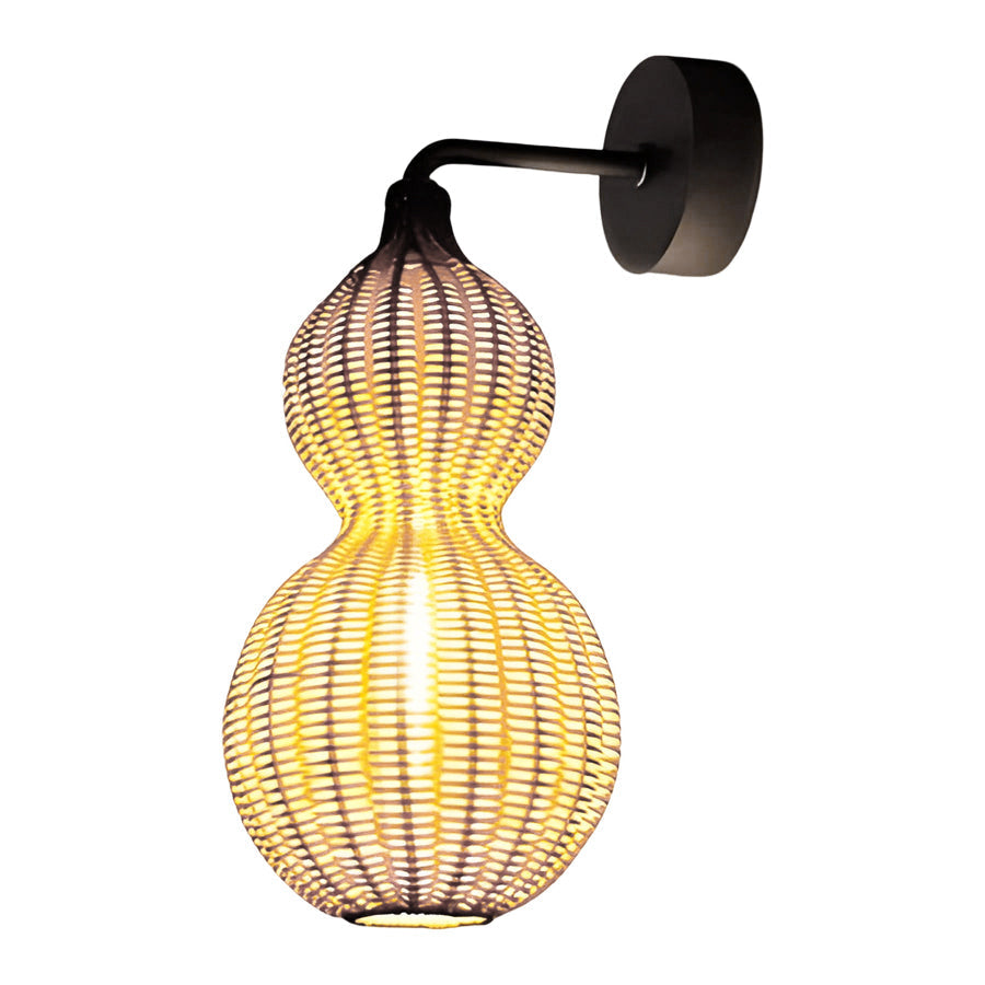 Woven Gourd Outdoor Pendant, Natural Rattan Hanging Light 12