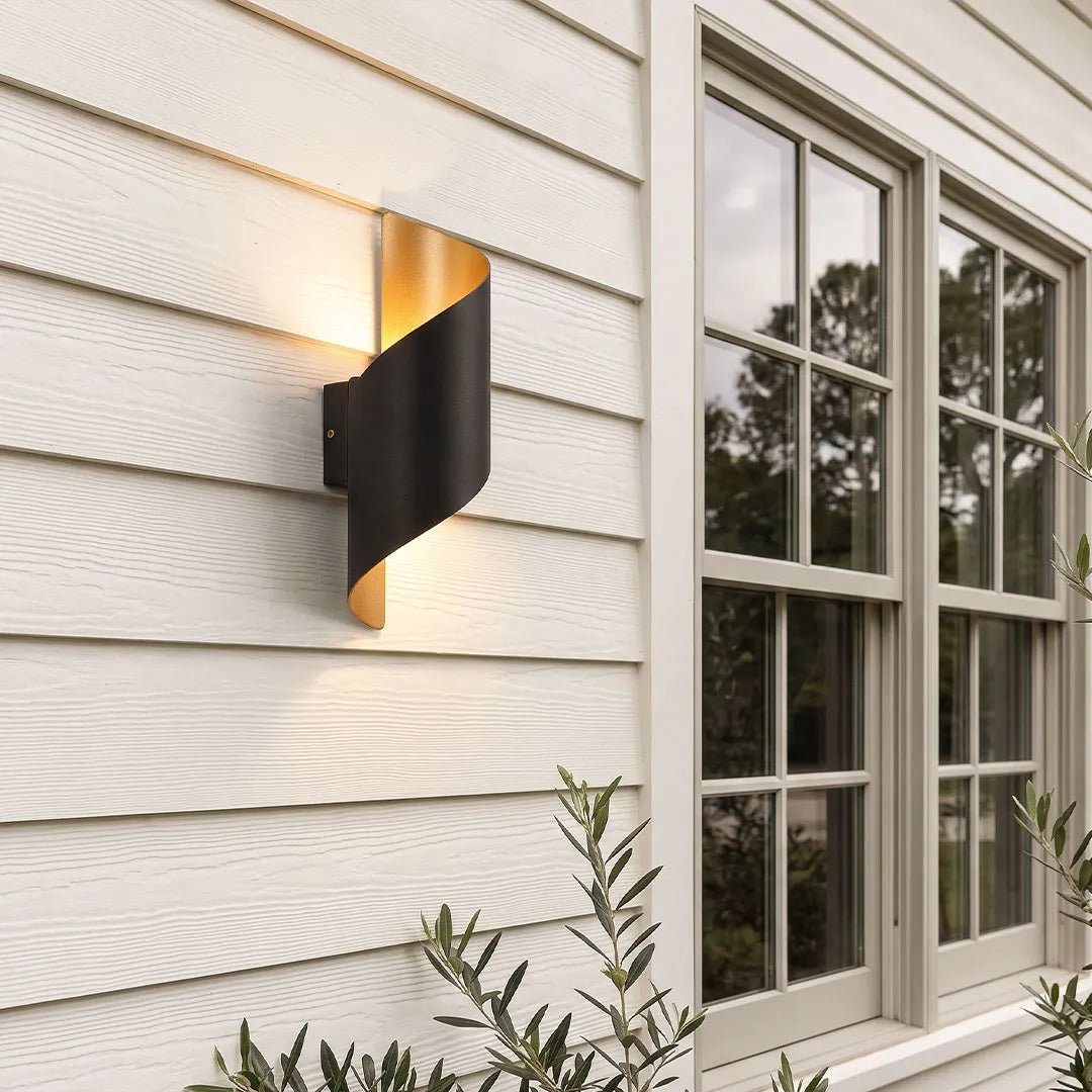 Spiral Ribbon Outdoor Sconce, Cast Aluminum Wall Light