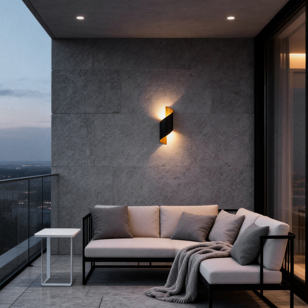Spiral Ribbon Outdoor Sconce, Cast Aluminum Wall Light