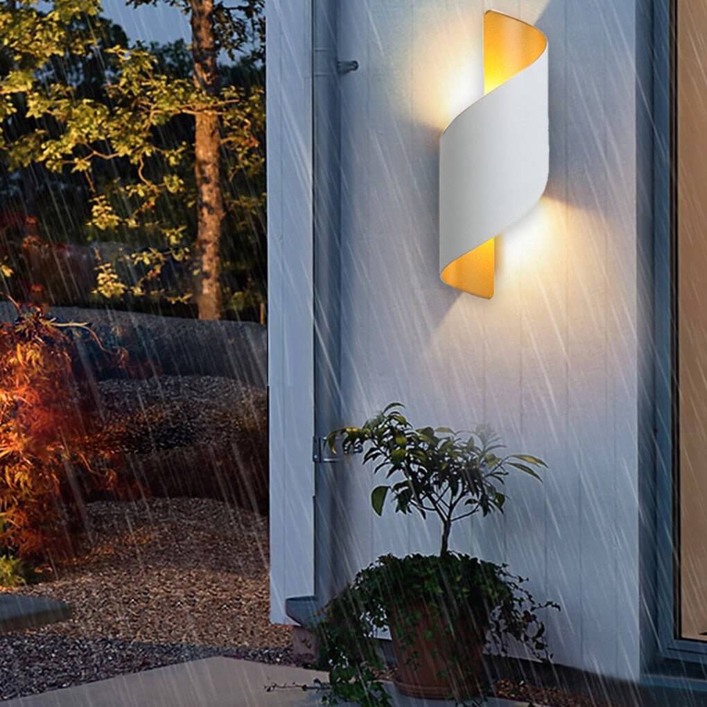 Spiral Ribbon Outdoor Sconce, Cast Aluminum Wall Light