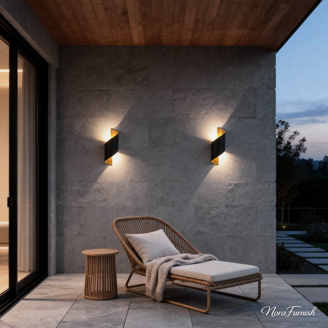 Spiral Ribbon Outdoor Sconce, Cast Aluminum Wall Light