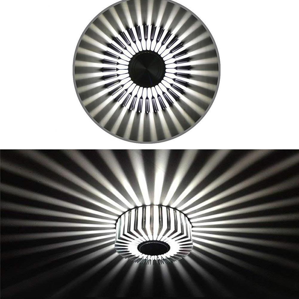 Sunburst Mini Ceiling Light, Silver Aluminum LED Flush Mount 6