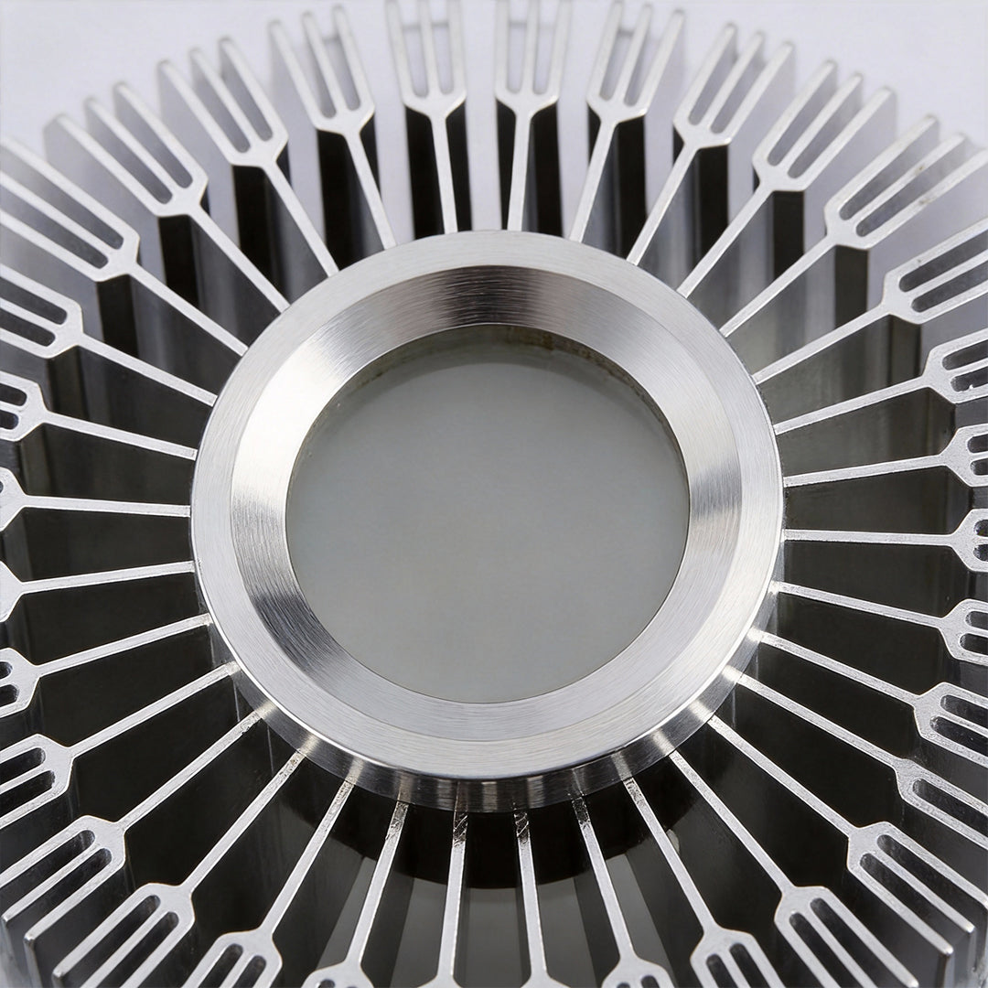 Sunburst Mini Ceiling Light, Silver Aluminum LED Flush Mount 10