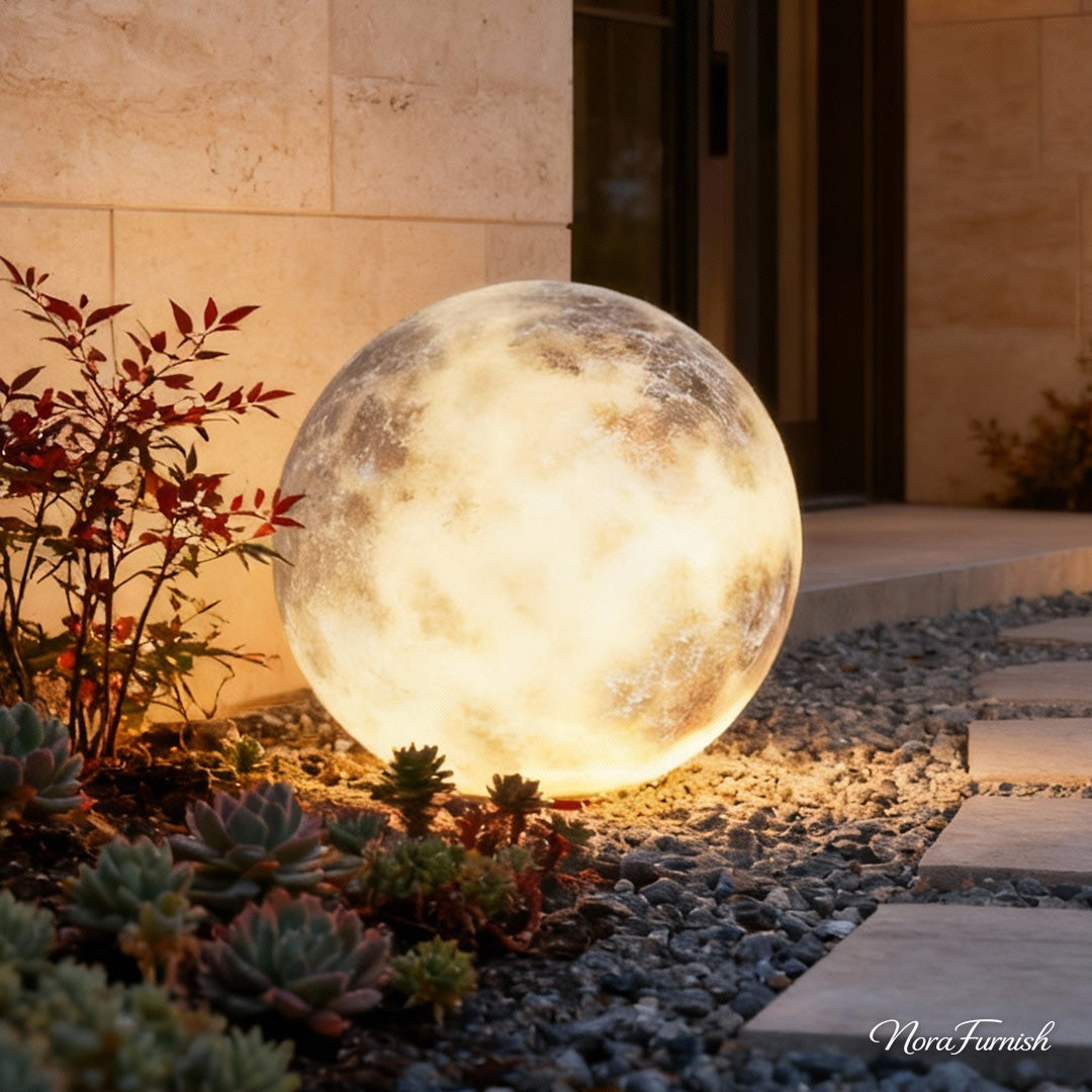 Glowing Moon Orb Lawn Light, Frosted Glass Solar Garden Light, view 7