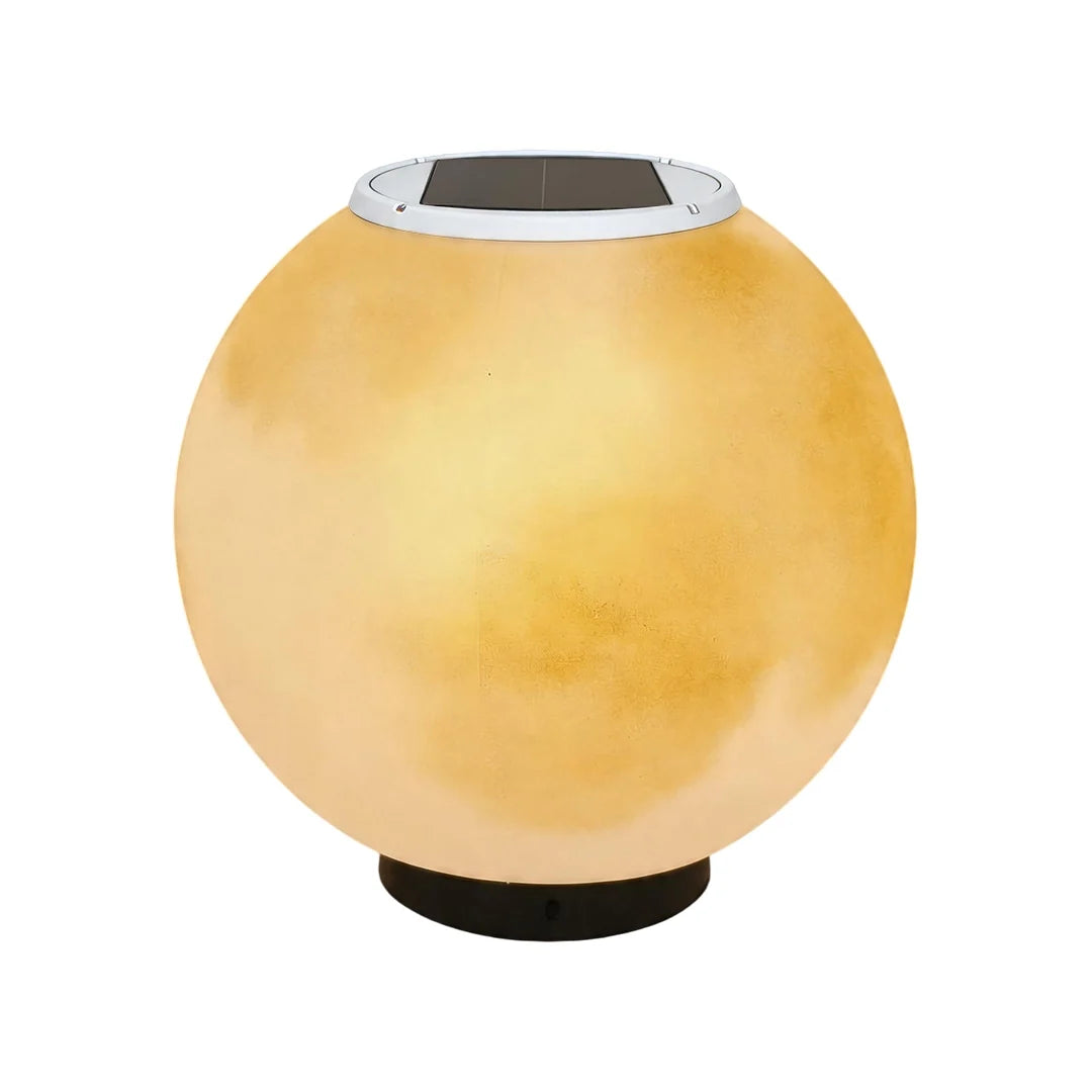 Moon Globe Pillar Light, Textured Resin Outdoor Garden Light 24