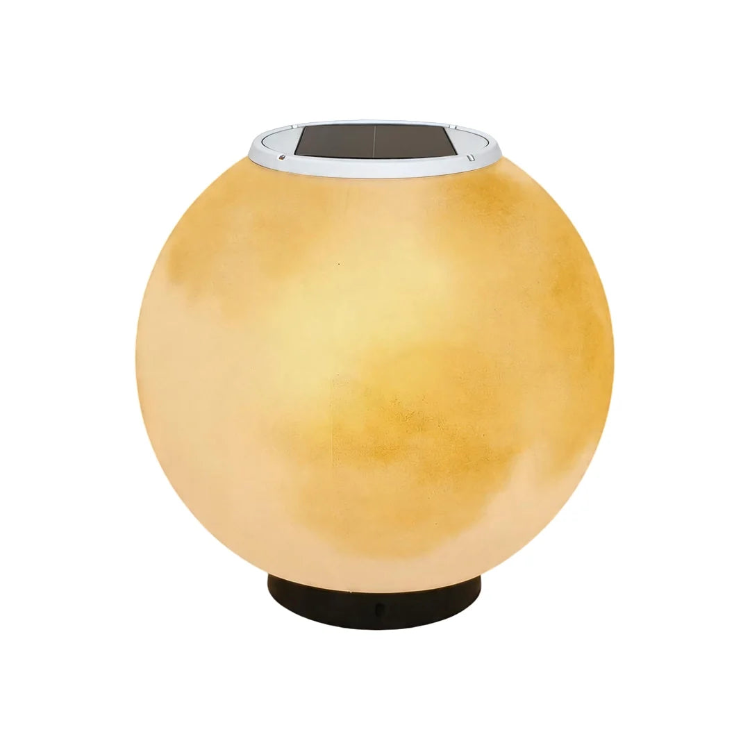 Moon Globe Pillar Light, Textured Resin Outdoor Garden Light 23
