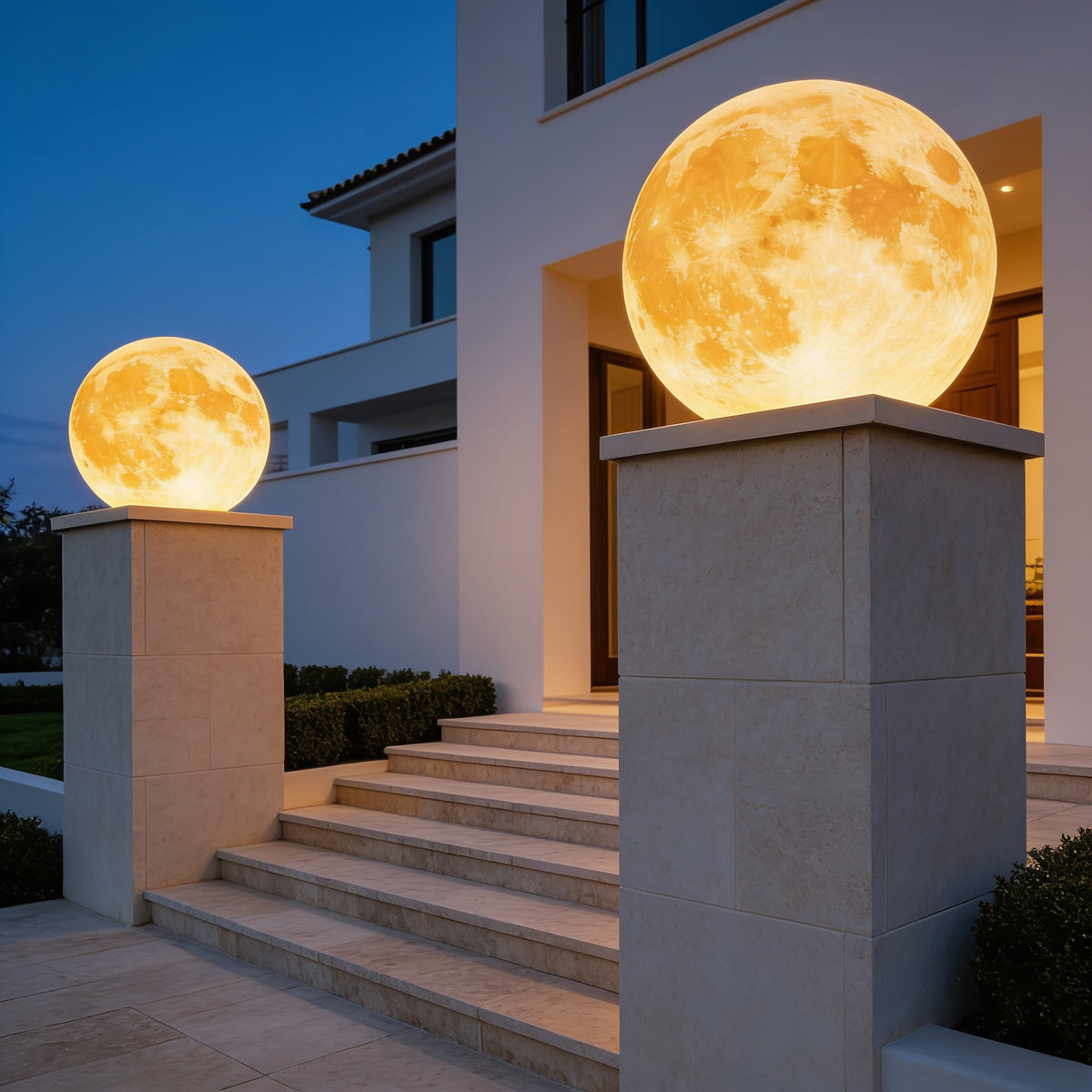 Moon Shaped Pillar Light, Hardwired, 12 in