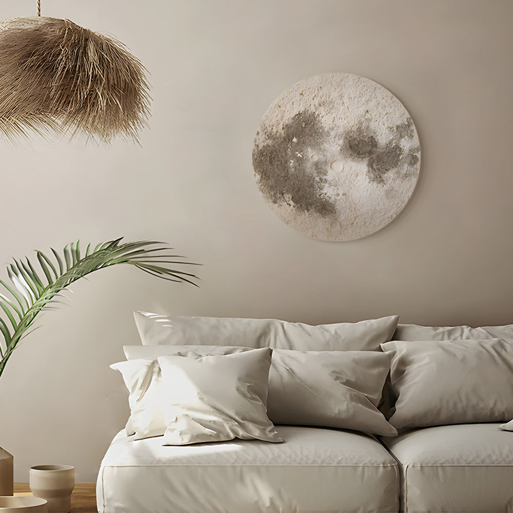 Crescent Moon Wall Light, Sandstone LED Wall Art Panel