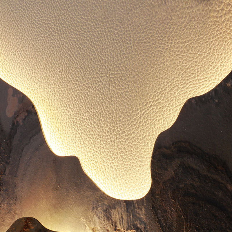 Mountain Stone LED Wall Art, Round Aluminum Framed Wall Light