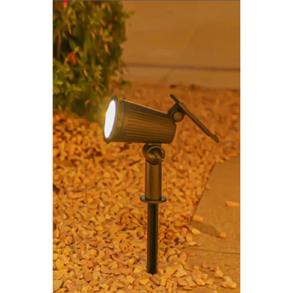 Solar spotlight lighting at night