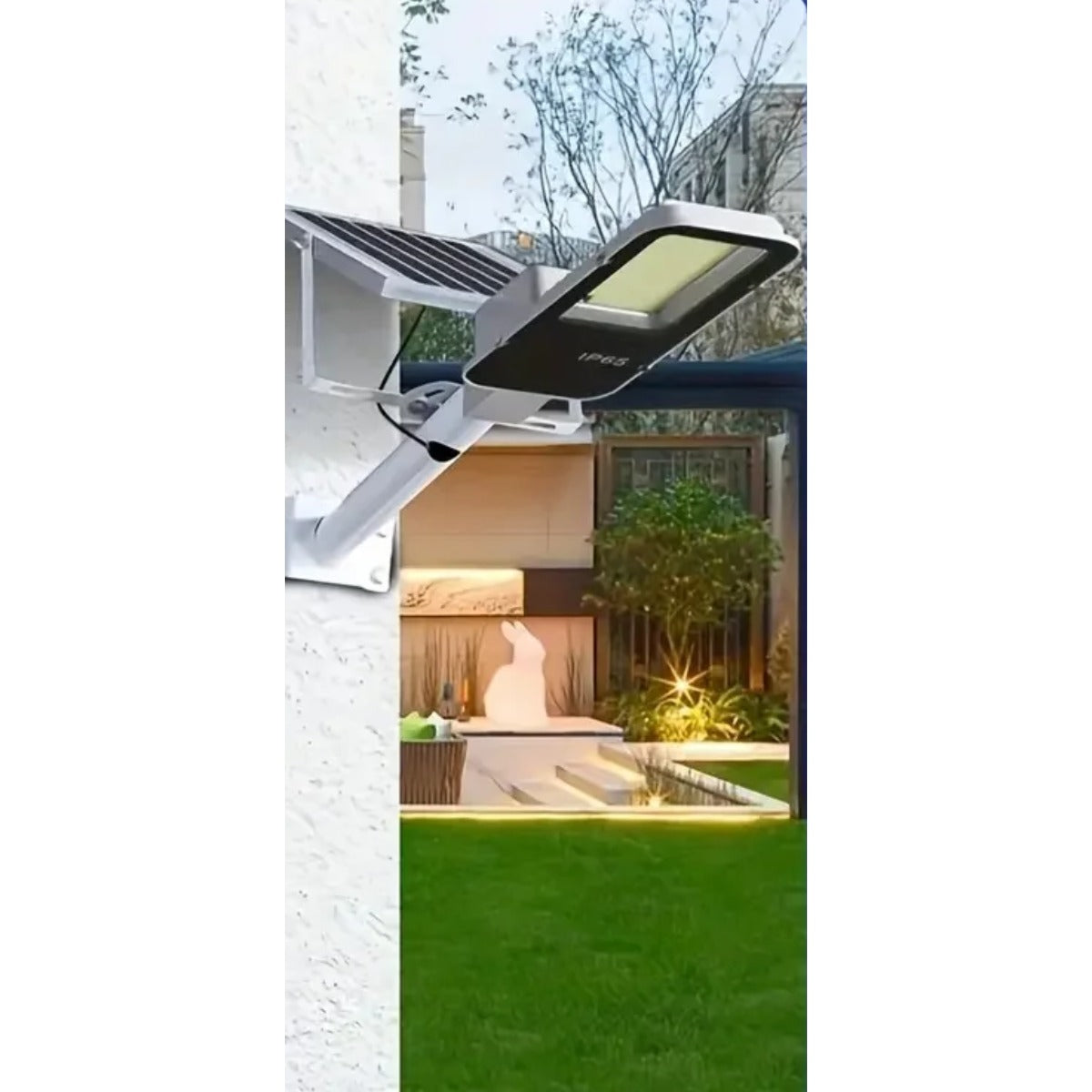 Solar street light in garden
