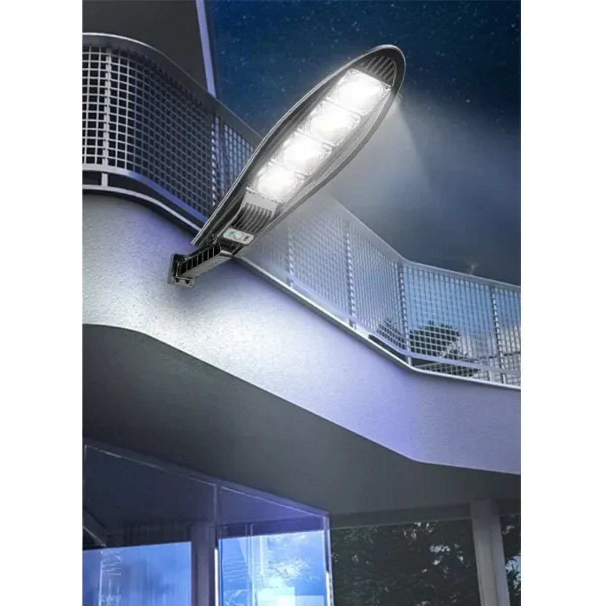 Solar street light on balcony