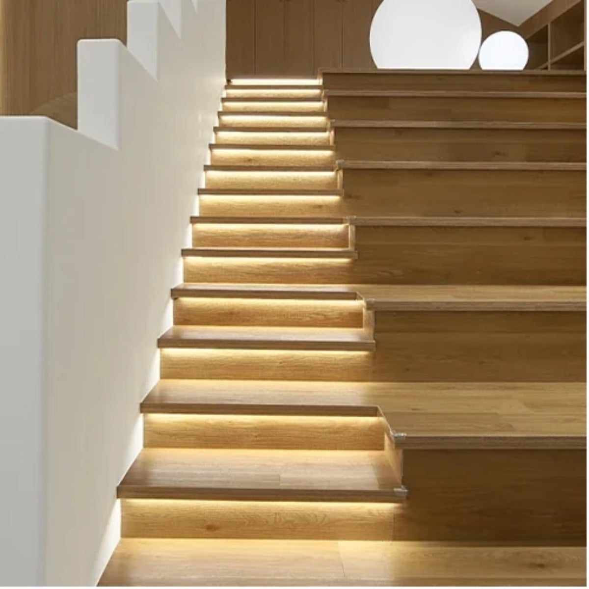 Motion Sensor LED Stair Light with Dual PIR Sensors, Up to 40 Steps