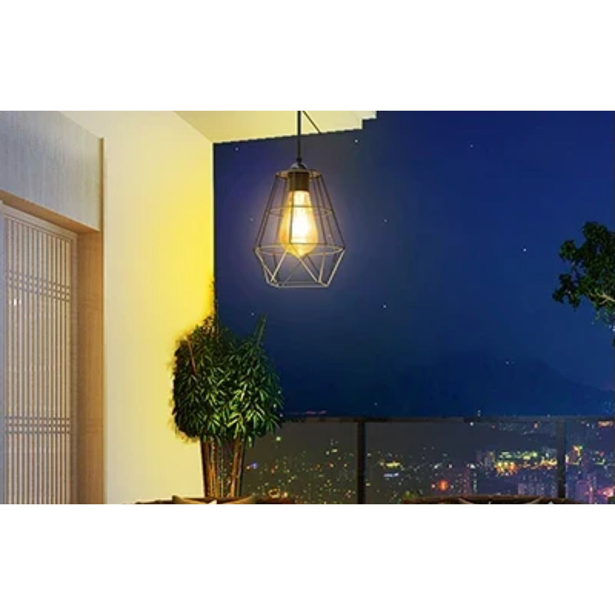 Pendant light on terrace