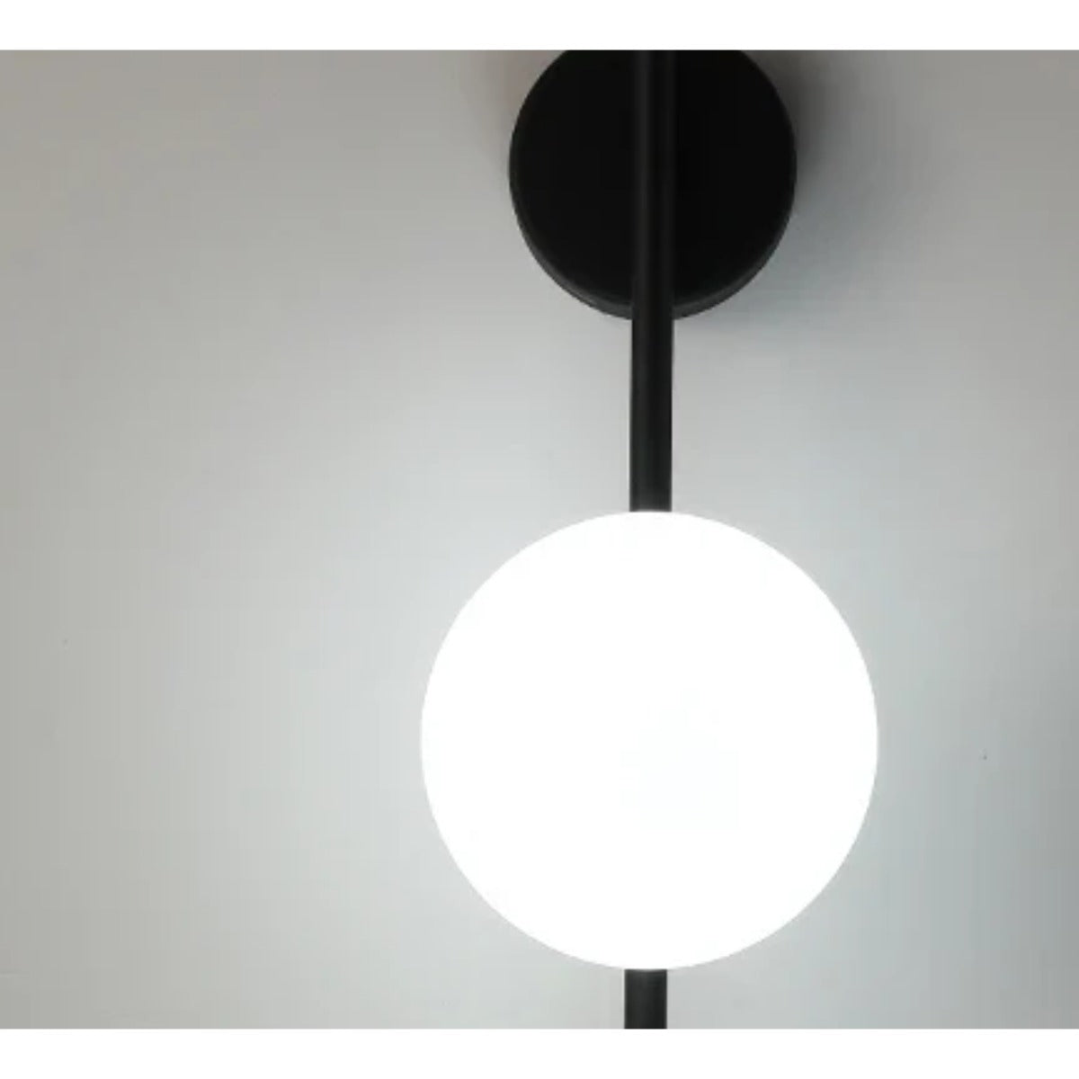 Black glass globe wall lamp